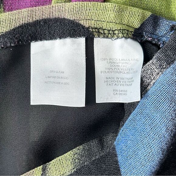 Jones New York Women’s Multicolor Geometric A-Line Midi Pleated Wool Skirt Sz 12 - Picture 7 of 11